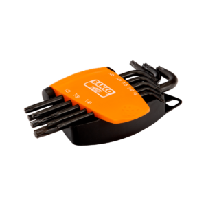 Juego de llaves hexagonales tipo allen TORX® largas y fosfatadas (8 piezas)